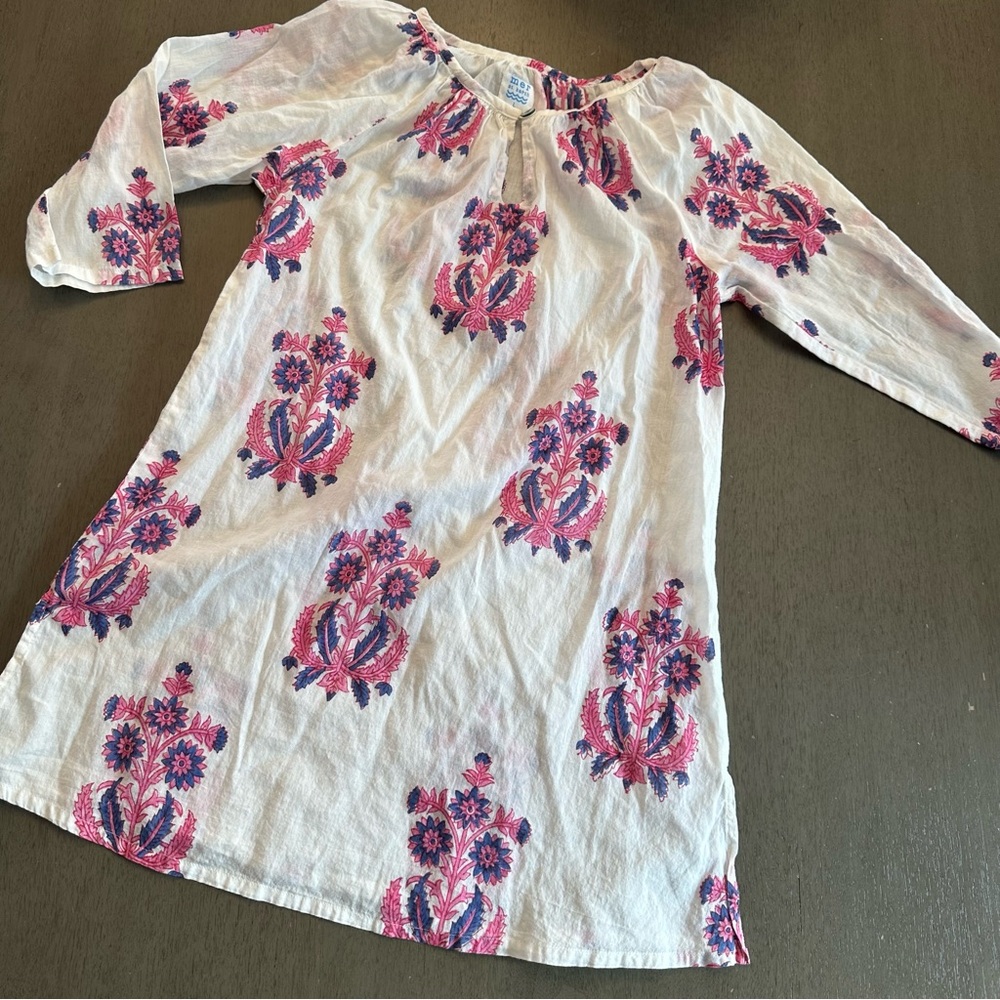 MER ST. BARTH Girls Kaftan Swim Cover Up Cotton Size Large 8 Years